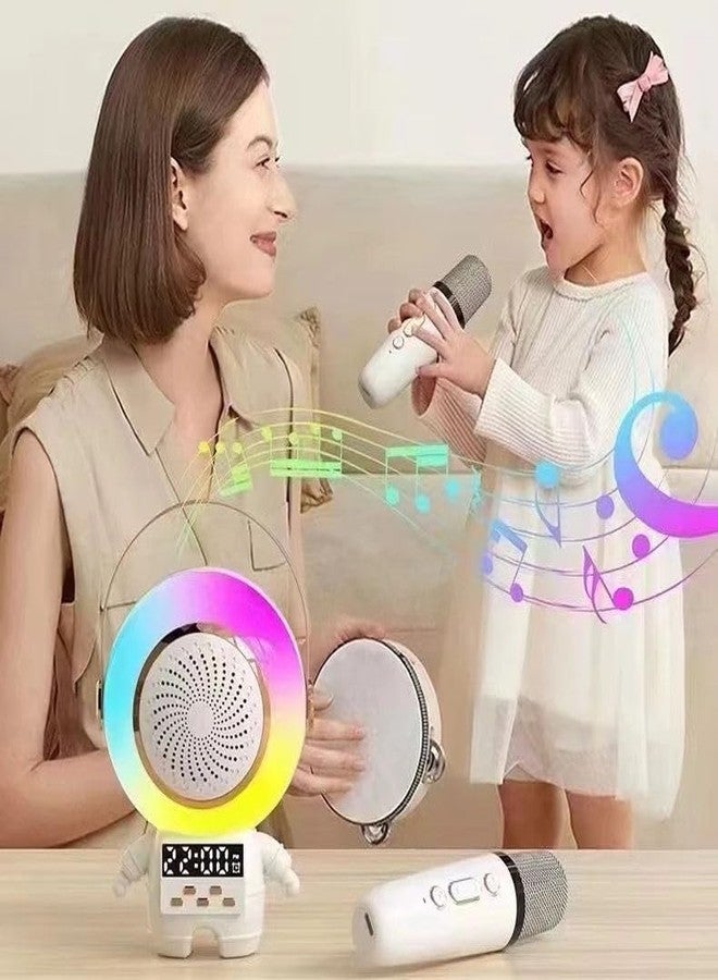 Fruhrer جهاز كاريوكي للأطفال مزود بمكبر صوت وميكروفون بلوتوث وإضاءة ديناميكية، مناسب للاستخدام المنزلي والخارجي والسفر، مزود بمنفذ شحن من النوع C (متعدد الألوان). - Image 2